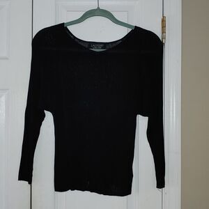 Laundry by Shelli Segal  black  ribbed blouse SZ M NWOT